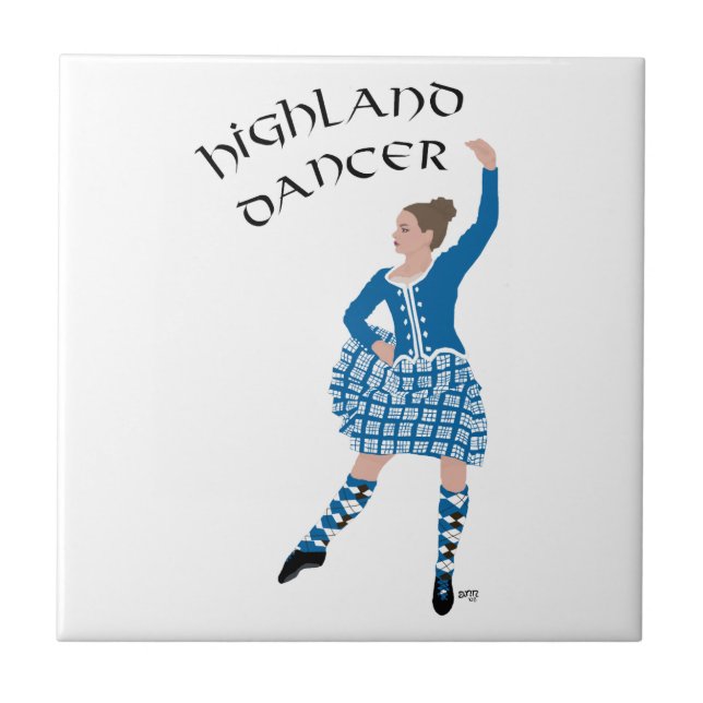 Carreau Danseuse des Highlands écossais - sarcelle (Devant)