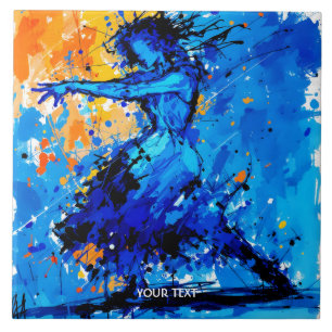 Carreau Danseuse Imaginaire Bleu Bleu Orange