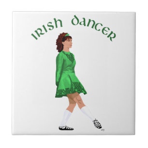 Carreau Danseuse Irlandaise en Chaussures Souples en Vert