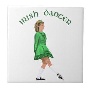 Carreau Danseuse Irlandaise en Chaussures Souples Vertes