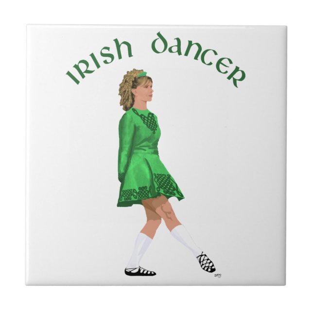 Carreau Danseuse Irlandaise en Chaussures Souples Vertes (Devant)