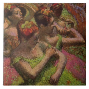 Carreau Danseuses ajustant leurs robes (Edgar Degas)