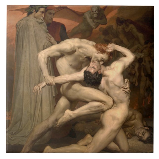 Carreau Dante et Virgile en enfer (par Bouguereau) (Devant)