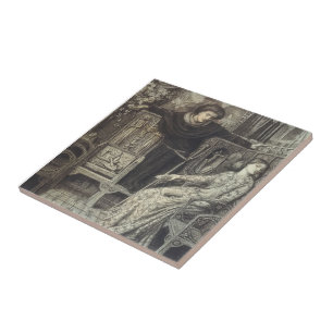 Carreau Dante Gabriel Rossetti : Hamlet et Ophélie