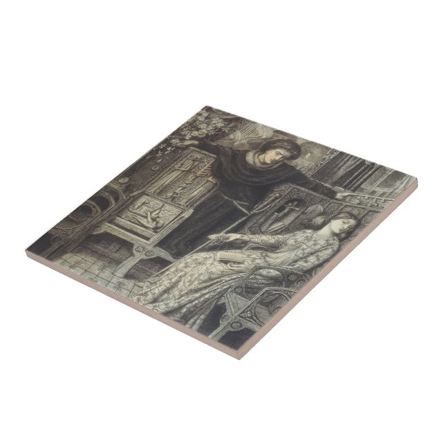 Carreau Dante Gabriel Rossetti : Hamlet et Ophélie (Côté)