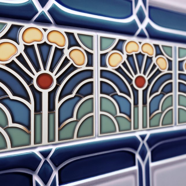 Carreau d'arbre ensoleillé stylisé Art Déco (Créateur téléchargé)
