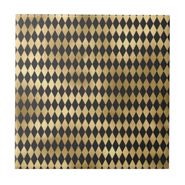 Carreau Dark Grey Black Harlequin Geometric Rhombuses (Devant)