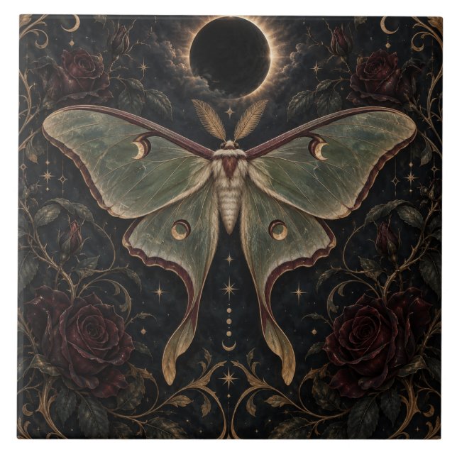 Carreau d'art céleste Papillon de lune Eclipse à m (Devant)