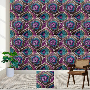 Carreau d'art de la résine de géoode turquoise et 