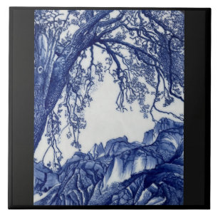 Carreau d'art en céramique bleu cobalt des Alpes f