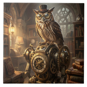 carreau d'art en mécanique horlogère de hibou stea