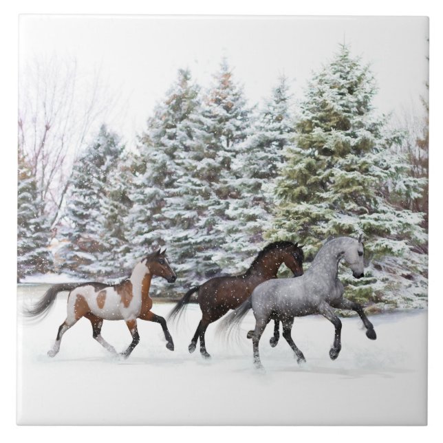 Carreau Dashing Through the Snow - Running Horses (Devant)