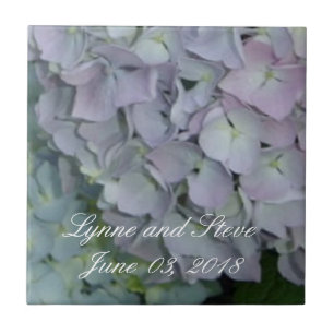 Carreau Date de mariage Hydrangea Mauve