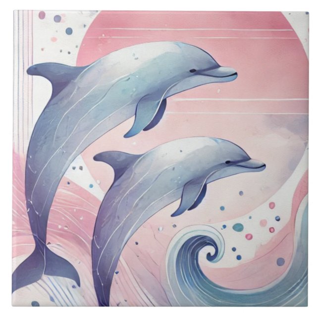 Carreau dauphins pastel doux (Devant)
