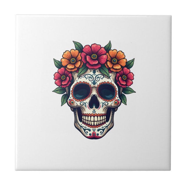 Carreau Day of the Dead Sugar Skull � Dia de los Muertos S (Devant)