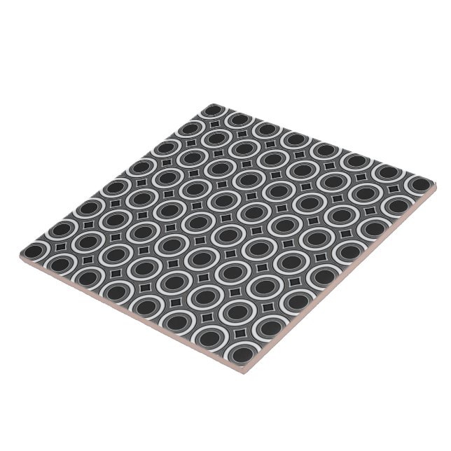 Carreau de 6 pouces en cercles noir et blanc de st (Côté)