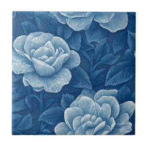 Carreau De belles gardenias rétro en carrelage pour un sol