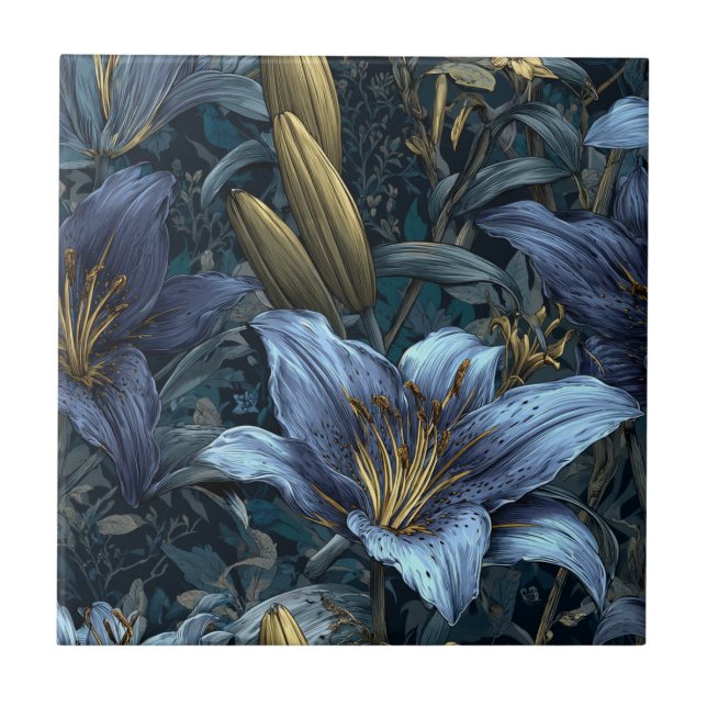 Carreau De belles tuiles de lys botaniques pour surface ca (Devant)
