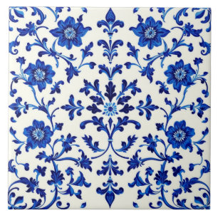 carreau de botanique bleue
