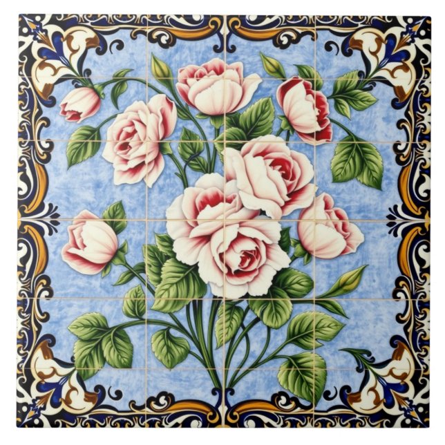 carreau de bouquet de roses (Devant)