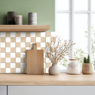 Carreau de céramique à carreaux blanc beige neutre