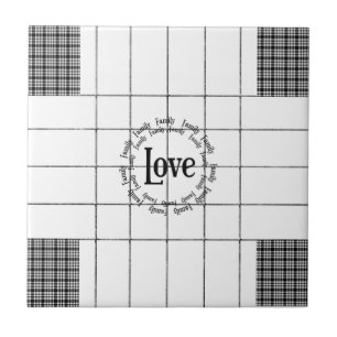 Carreau de céramique à carreaux blancs et noirs Am