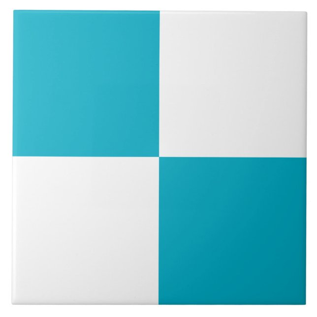 Carreau de céramique à carreaux moderne turquoise  (Devant)