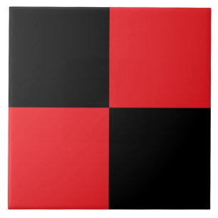Carreau de céramique à carreaux noir et rouge mode