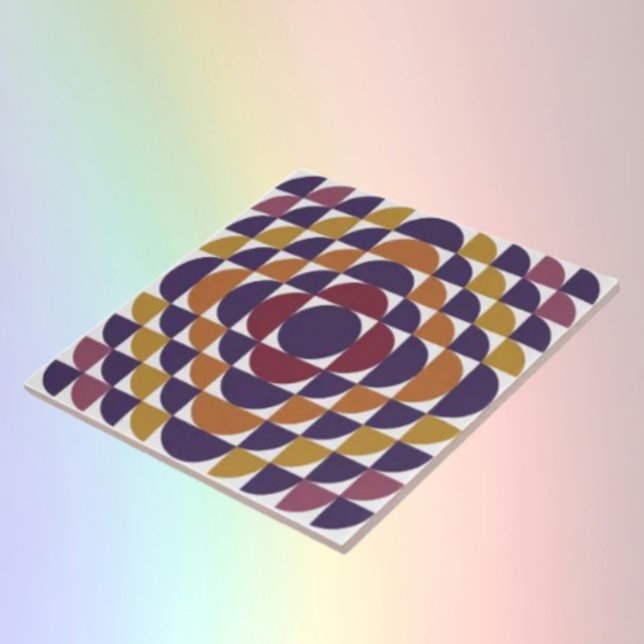 Carreau de céramique à cercles géométriques rétro  (Créateur téléchargé)