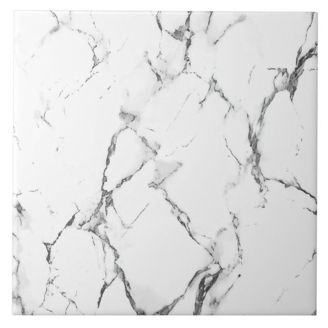 Carreau de céramique à effet marbre blanc élégant (Devant)