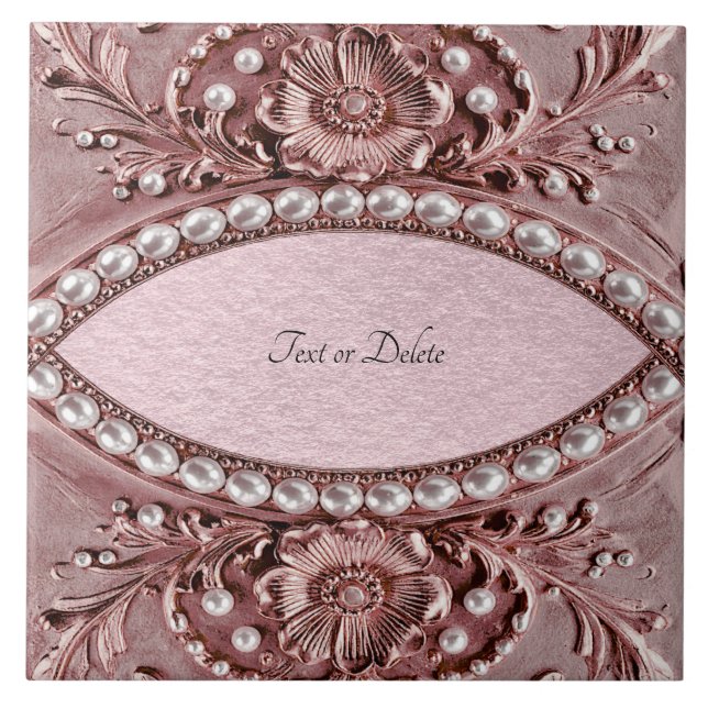 Carreau de céramique à fleur rose (Devant)