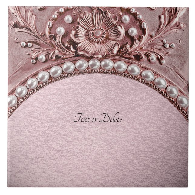 Carreau de céramique à fleur rose (Devant)