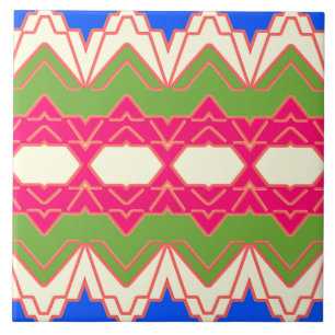 Carreau de céramique à motif classique multicolore