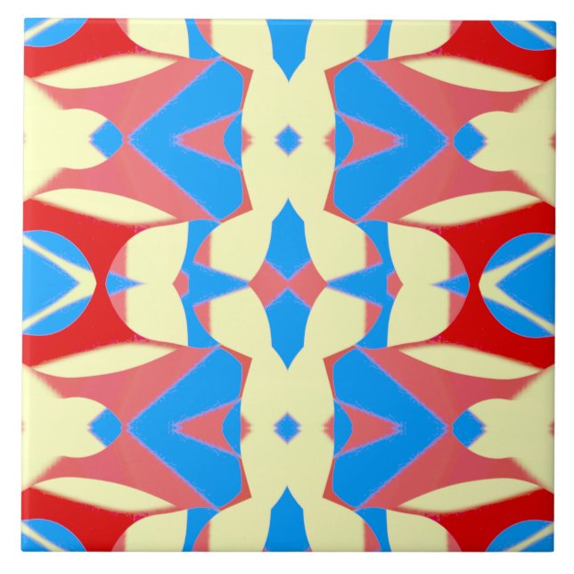 Carreau de céramique à motif classique multicolore (Devant)