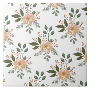 Carreau de céramique à motif floral