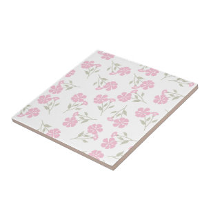 Carreau de céramique à motif floral rose élégant p