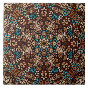 Carreau de céramique à motif géométrique