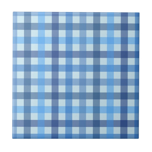 Carreau de céramique à motif gingham six couleurs  (Devant)