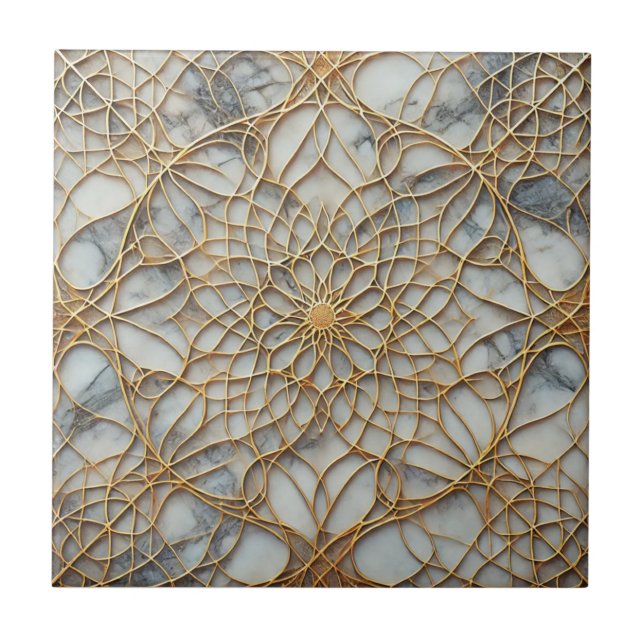 Carreau de céramique à motif sans couture de marbr (Devant)