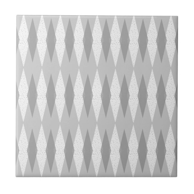 Carreau de céramique à motifs de losanges gris (Devant)