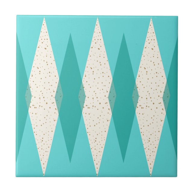 Carreau de céramique à motifs de losanges moderne (Devant)