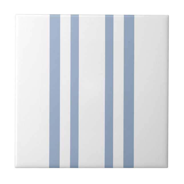 Carreau de céramique à rayures bleues et blanches (Devant)