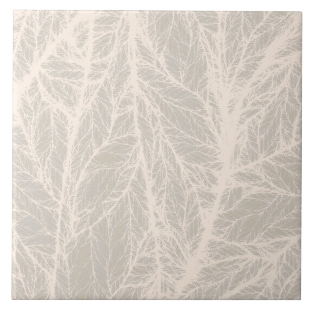 Carreau de céramique à texture de feuille beige (Devant)