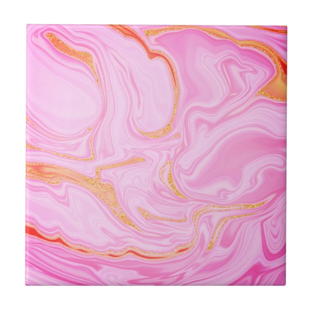 Carreau de céramique à texture de marbre rose élég (Devant)