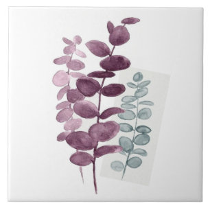 Carreau de céramique - Aquarelles d'eucalyptus Ind