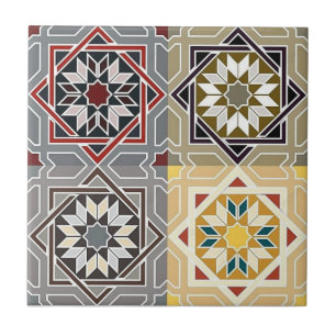 Carreau de céramique - Arabesque quatre motifs ent
