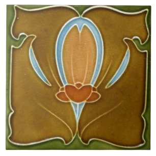 Carreau de céramique - Art nouveau floral antique