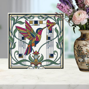 Carreau de céramique Art Nouveau géométrique oisea