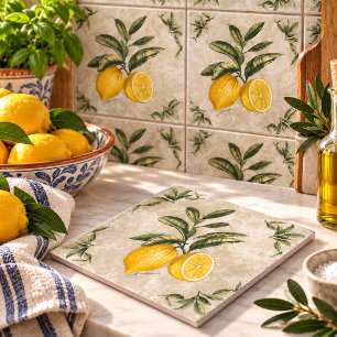 Carreau de céramique aux citrons vintage