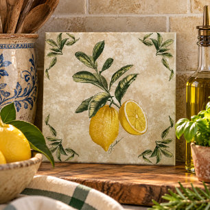 Carreau de céramique aux citrons vintage